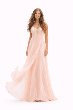 Peach Blossom Flowing Gown