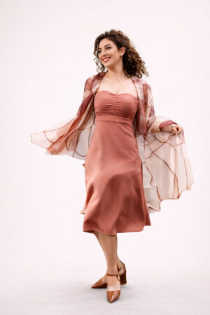 Evening Satin Midi Dress